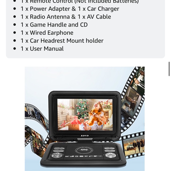 Portable DVD Player for Car with Mount - - Picture 9 of 10